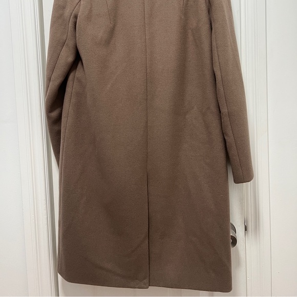 Wool Blend Coat Elie Tahari with Genuine Fox Fur Trim - Picture 9 of 12